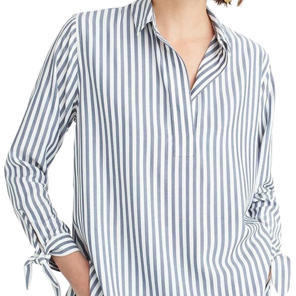 *New w/Tags* J Crew Collared tie-sleeve popover